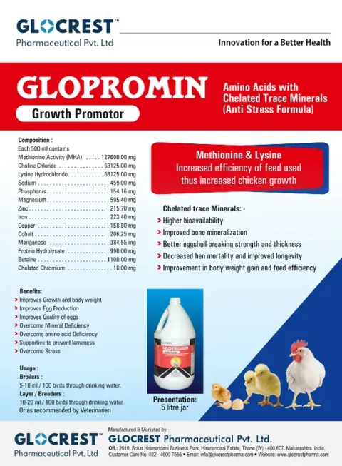 Glopromin leaflet, back
